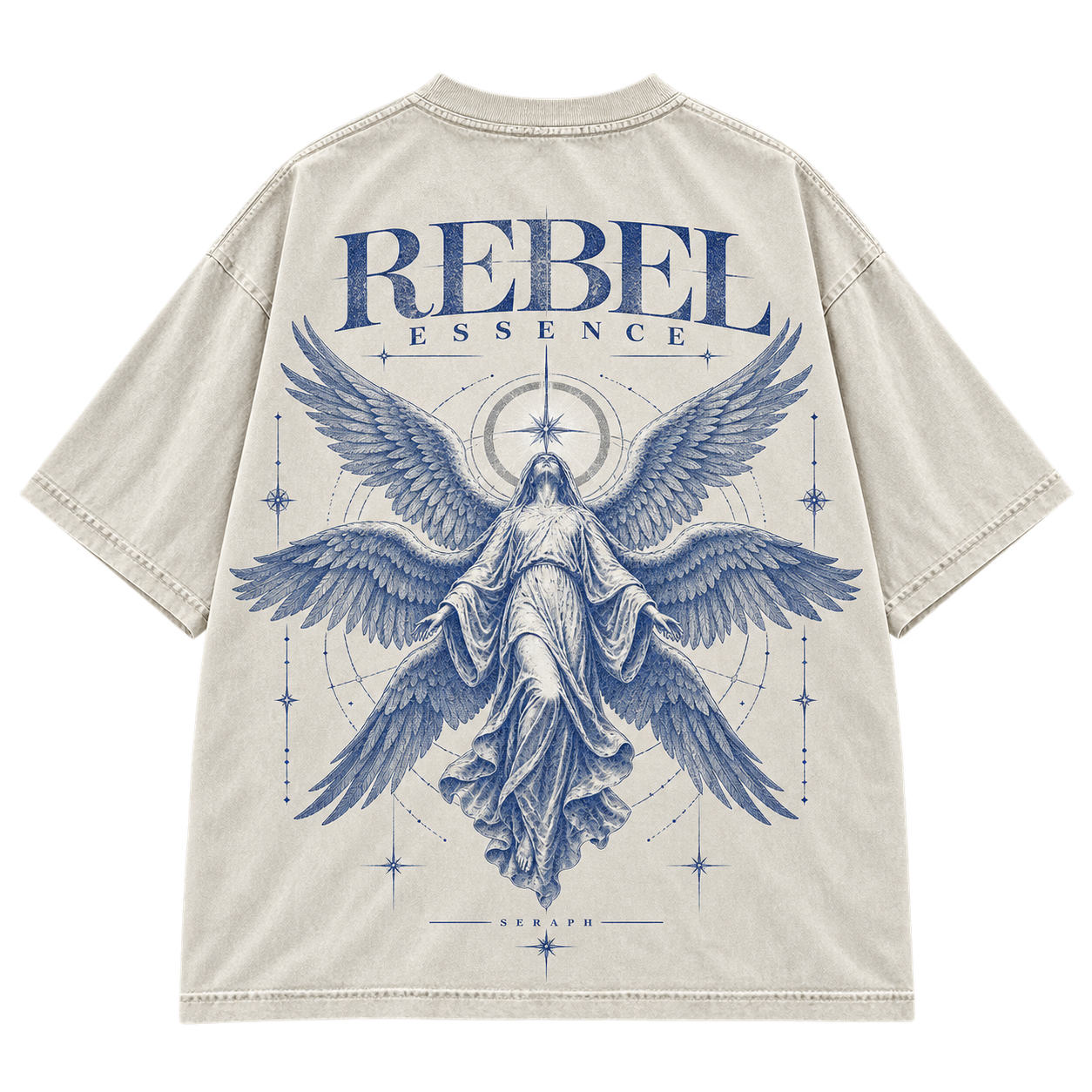 Seraph Tee in Vintage Bone, Rückansicht mit großem Backprint