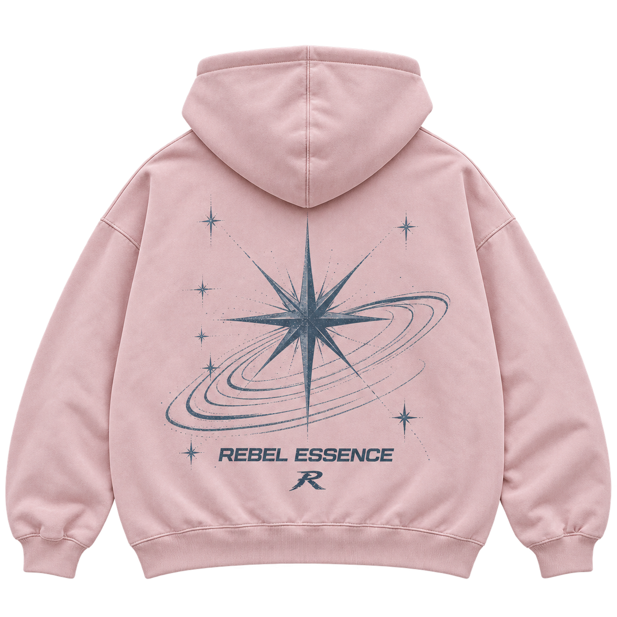 Nova Hoodie in Dusty Pink, Rückansicht mit großem Backprint